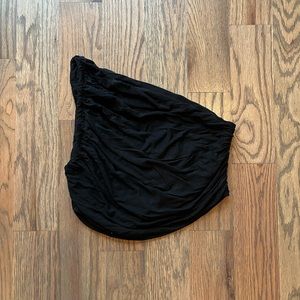 Free people black one shoulder crop top